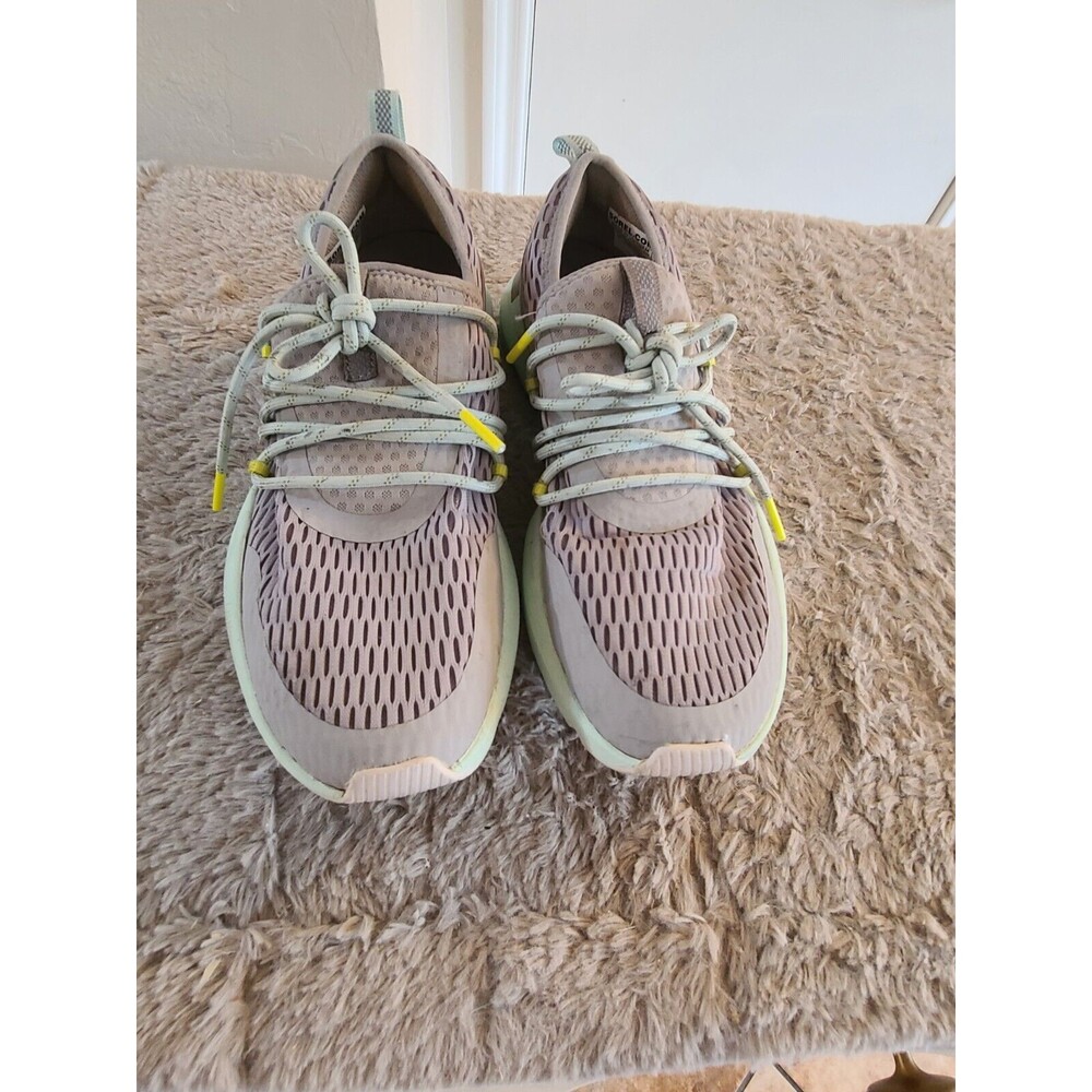 Sorel Lightweight Athletic Sneakers in Taupe with Lime Accents